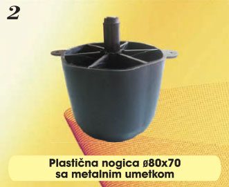 Plastična nogica ø80x70 sa metalnim umetkom