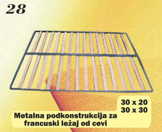 Metalna potkonstrukcija za francuski ležaj od cevi