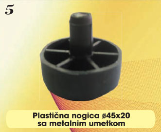 Plastična nogica ø45x20 sa metalnim umetkom