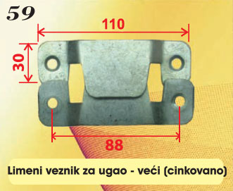 Limeni veznik za ugao - veći (cinkovano