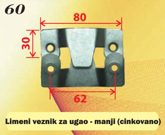 Limeni veznik za ugao - manji (cinkovano)