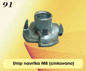 Unip navrtka M8 (cinkovano)