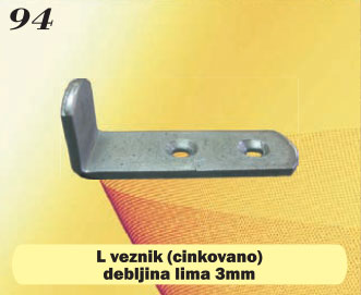 L veznik (cinkovano) debljina lima 3mm